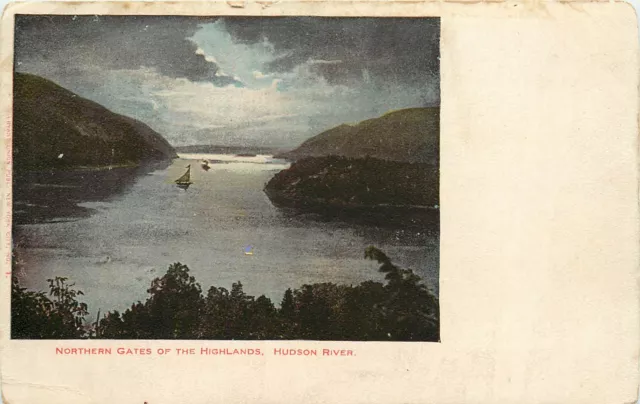 Northern Gates of the Highlands NY New York Hudson River postcard