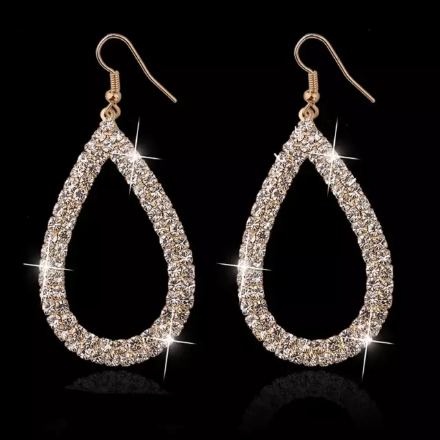 Luxury Fashion Pop Jewelry Claw Chain Rhinestone Water Drop Earring Holiday Gift