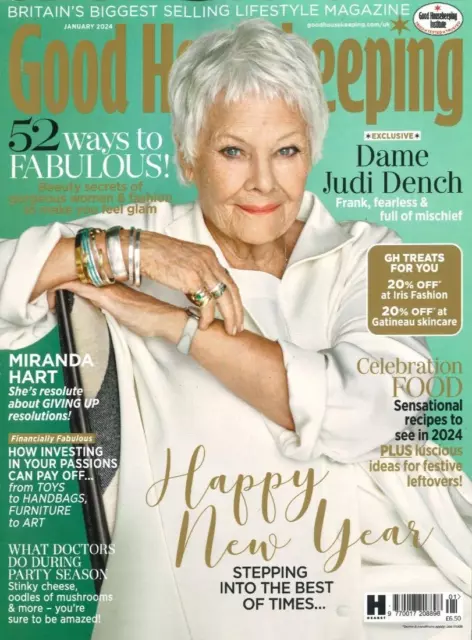 UK Good Housekeeping Magazine Dame Judy Dench, Women of the Year, January 2024