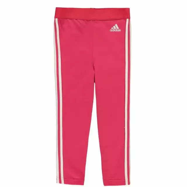 adidas 3 Stripes Infants Girls Performance Tights Pants Trousers