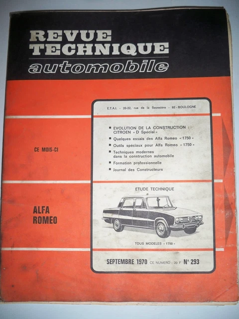Revue Technique Automobile (RTA) N°135 - Citroën DS 19 - Manuel D'atelier Occasion