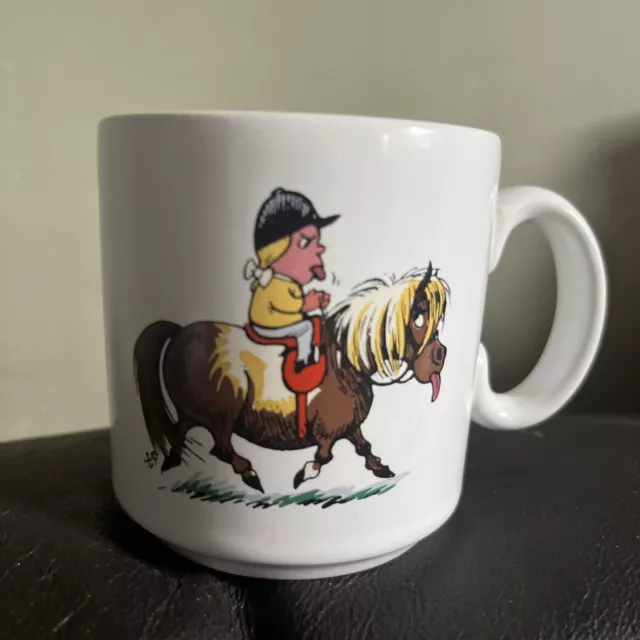 Vintage Pony Cup Mug Norman Thelwell Ponies Grays Pottery Horses