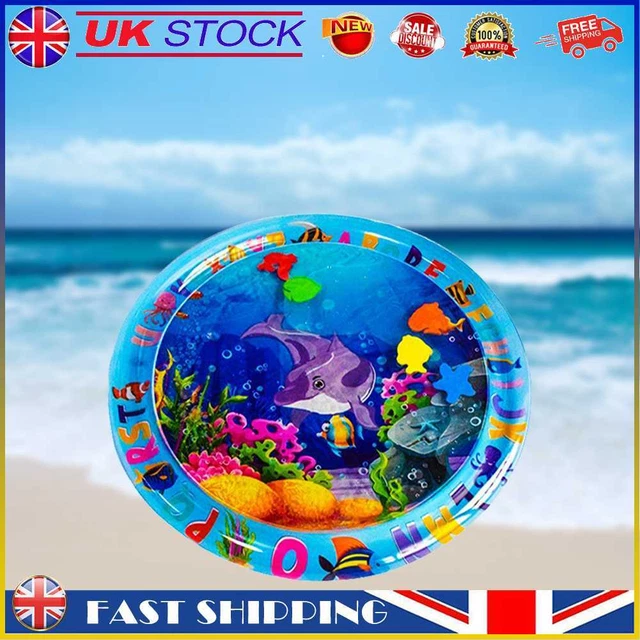 Animal Water Mat PVC Baby Water Play Mat Double Edge (Round Dolphin) #gib