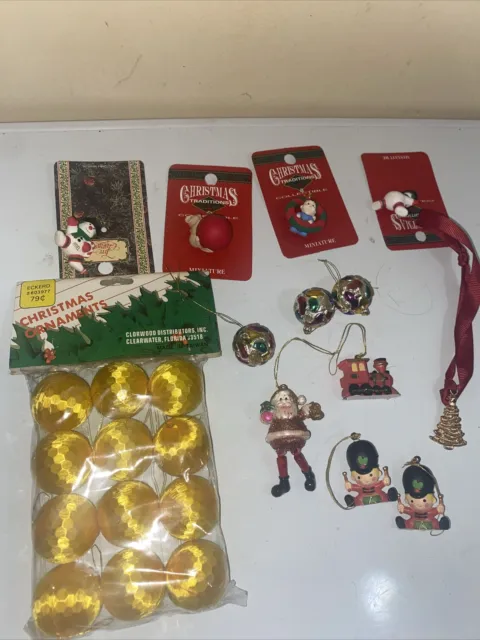 Lot Assorted Christmas Tree Ornaments Resin Plastic Mini Miniatures