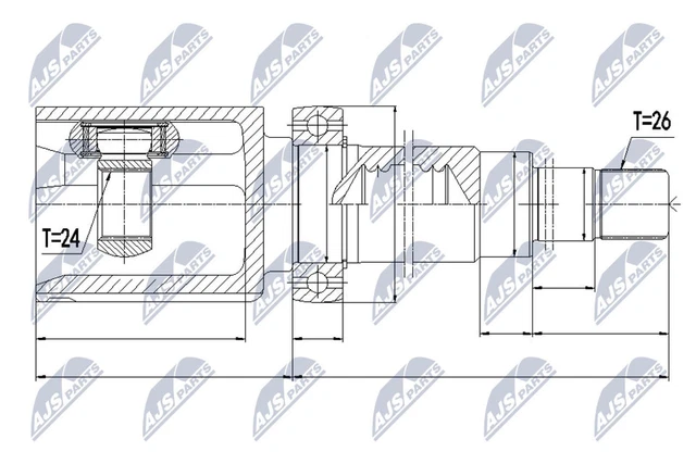 Kit giunto albero motore NTY NPW-VV-066 per Volvo anteriore destro V40 525 Cross 526