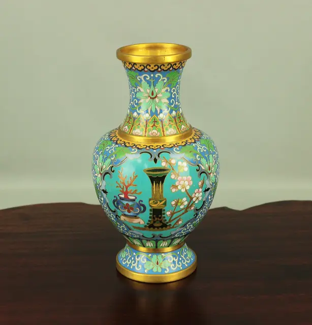 Cloisonne Enamel Flower and Pot design Chinese Flower Vase VA167