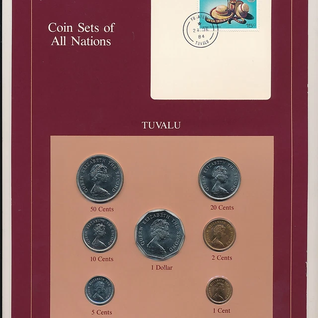 Coin Sets Of All Nations ~ Tuvalu ~ Proof Coins ~ W/ Card ~ Ships Free!
