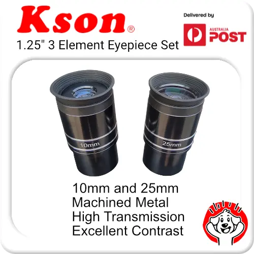 Kson 3 Element Metal Eyepiece Pack (10mm, 25mm) Fully Multicoated, Baffled