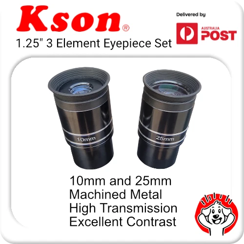 Kson 3 Element Metal Eyepiece Pack (10mm, 25mm) Fully Multicoated, Baffled