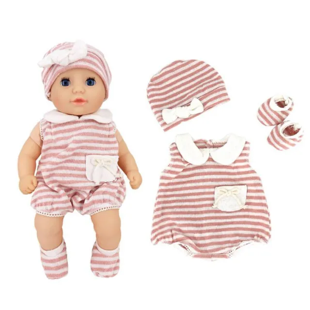 3PCS/Set Baby Outfits Dolls Clothes W/Hat Sock Fit for 14 -16" Reborn Baby Dolls