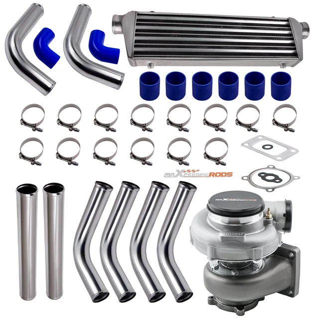 GT35 GT3582 Universal Turbo Charger T3 4 Bolts W/ Intercooler Piping Pipes Kit GT35 GT3582 Universal Turbo Charger T3 4 Bolts W/ Intercooler Piping Pipes Kit