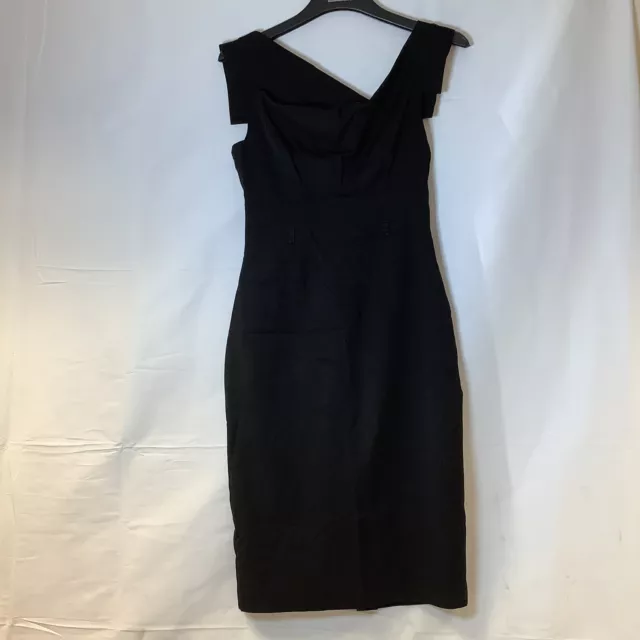 Black Colored Halo Womens Size 6 Dress Black Jackie O Belted