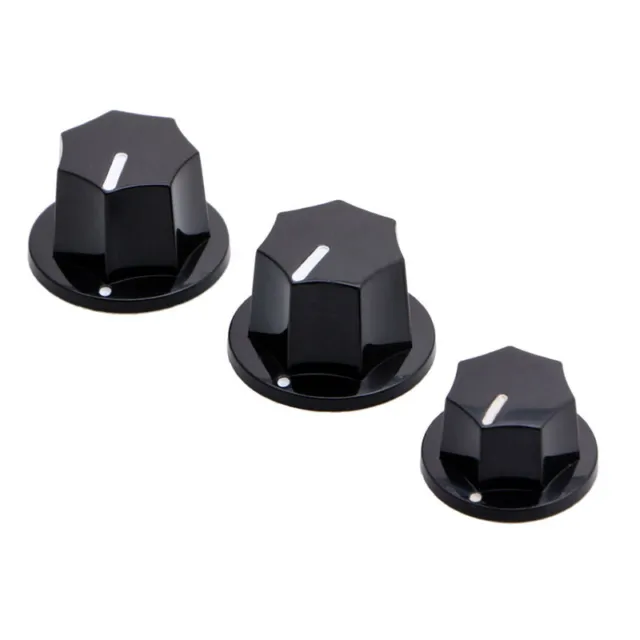 1 Set 3 Plastic Knobs Preamp Control For Jazz Bass for Effect Black 2 Big 1 S