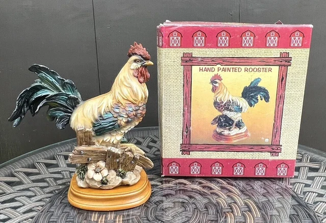 Farmer Brown Collection RESIN HAND PAINTED ROOSTER FARMHOUSE STYLE STATUE DECOR