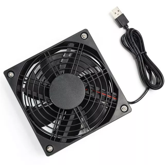 120mm USB Fan Stand 2500RPM Quiet Cooler for Router Modem Cable TV-LOVE