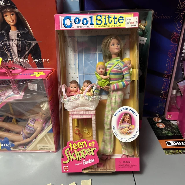 Barbie Cool Sitter Teen Skipper avec 4 bébés Babysitter #20334 Mattel 1998 vintage - France