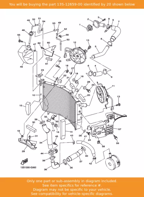 Yamaha Dämpfer, Luftverkleidung 2, 13S-12659-00 Original-Zubehör-Hersteller YZFR6 YZF600 YZF-R6