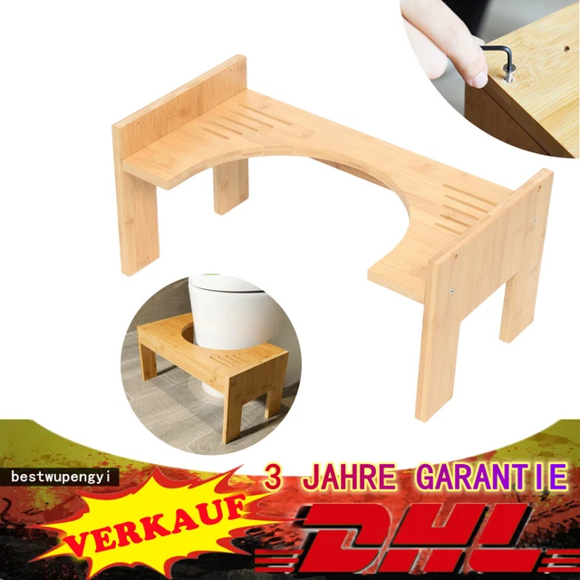 Taburete de inodoro silla de inodoro de bambú adulto niño taburete de inodoro ayuda para ir al inodoro