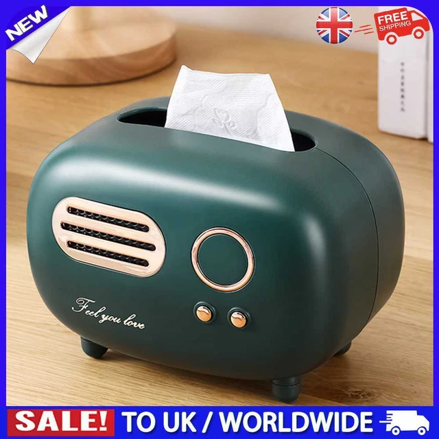 C# Modelo de Radio Caja de Tejidos Decoración Accesorios Estuche de Papel de Bombeo Retro para Hogar Fuera