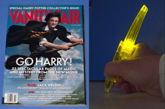 Vanity Fair Magazine October 2001 - Harry Potter, Plus a lightning bolt pen.
