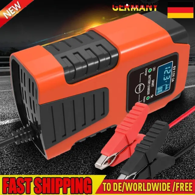 Intelligent Pulse Battery Charger 6V 12V 2A LCD Display for Lead-Acid GEL AGM