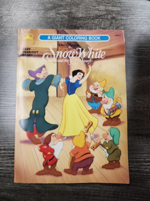 Vintage Golden Giant Coloring Book Snow White & The Seven Dwarfs Walt Disney