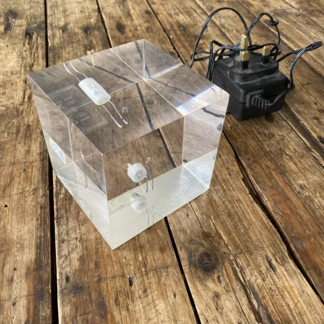 habitat PLUGG Cube lamp vintage, Rare, Blue LED working