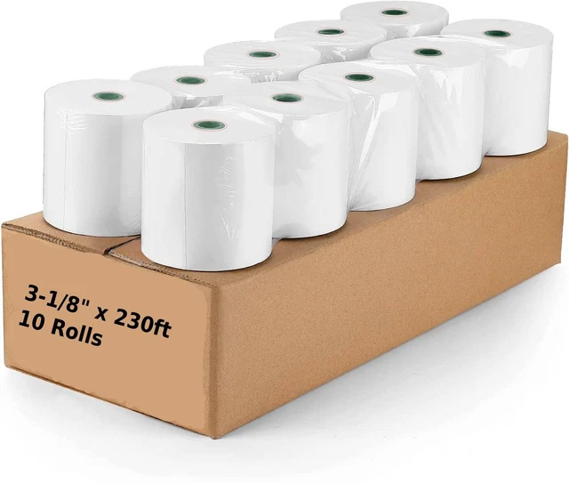 10 ROLLS THERMAL Paper 3 1/8 x 230ft Pos Receipt Paper $16.97 - PicClick