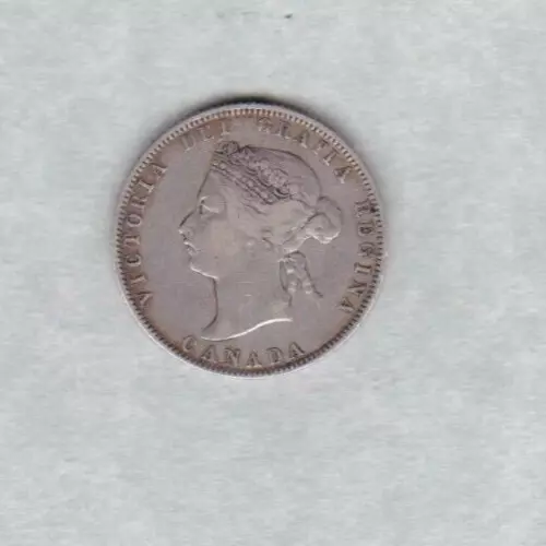 1872H Canada Victoria Silver 25 Cents Coin In Near Very Fine Condition.