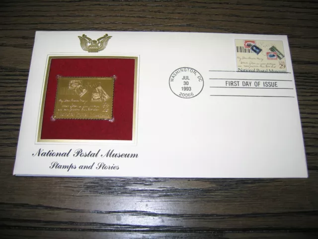 National Postal Museum Stamps and Stories Gold Golden Cover replica Stamp