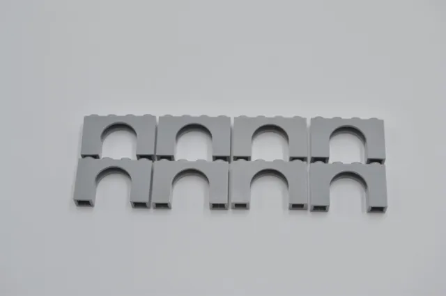 Lego 8 X Ponte Pietra 1x2x4 Neuhell Grigio Chiaro Bluastro Mattone Arco