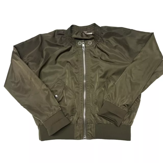 Free People Midnight Bomber Jacket Women’s Olive Green Size Small *READ