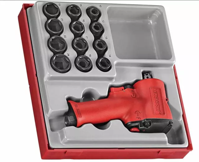 Teng TTDAWM13M 13 Piece 1/2" inch Drive Mini Impact Socket Set Compact Stubby