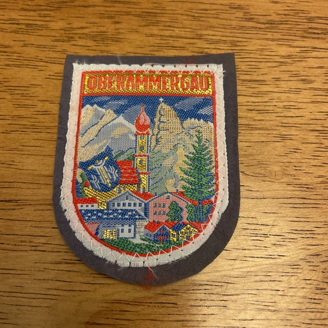 Vintage Travel Patch Oberammergau Germany Felt Souvenir Patch