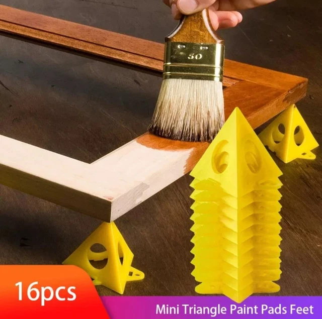 Mini soportes de pintura de 16 piezas, planta triangular, almohadillas