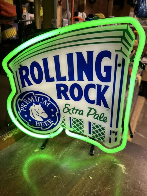 Rolling Rock Beer Extra Pale mini neon  14” x 14”