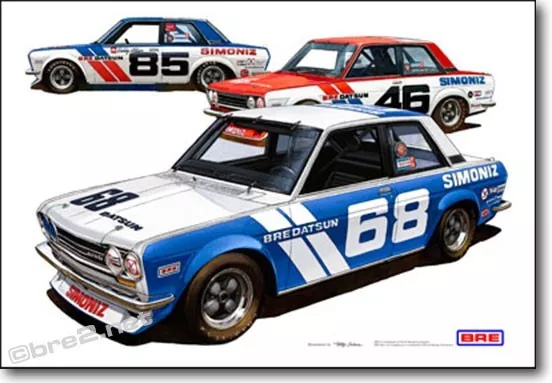 BRE Datsun 510 TransAm 2.5 Team Cars Print (19"x13") sold by Peter Brock BRE