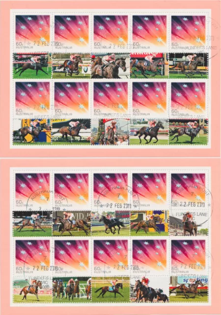 Australia 2013 Black Caviar Racehorse Her First 20 Wins! 2x stamp sheetlets VFU