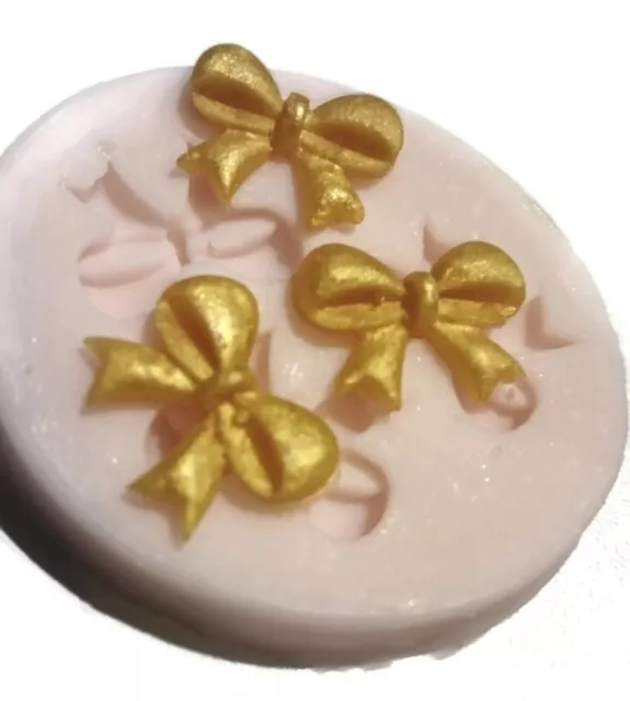 BOWS MINI 3 Silicone Mould Mold: Soap Candle Resin, Fondant Decorations, Cookies