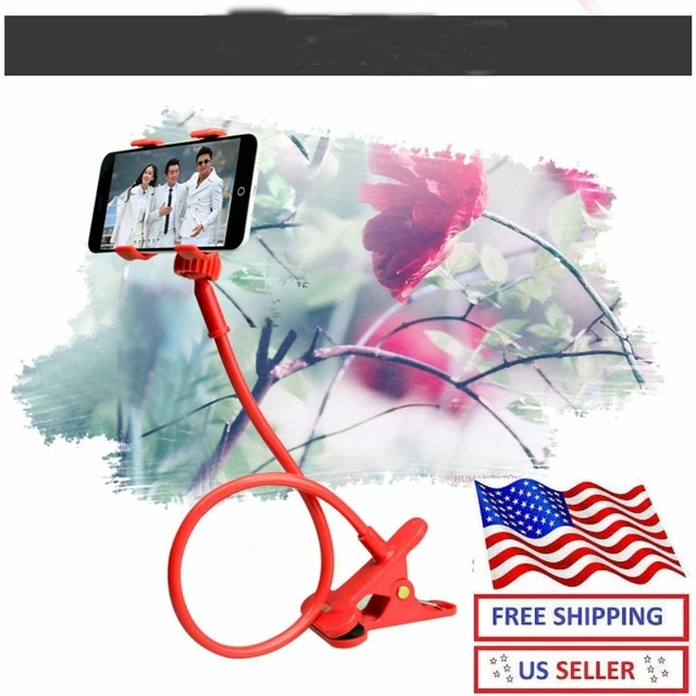 Flexible 360° Clip Mobile Cell Phone Holder Lazy Bed Desktop Bracket Mount Stand
