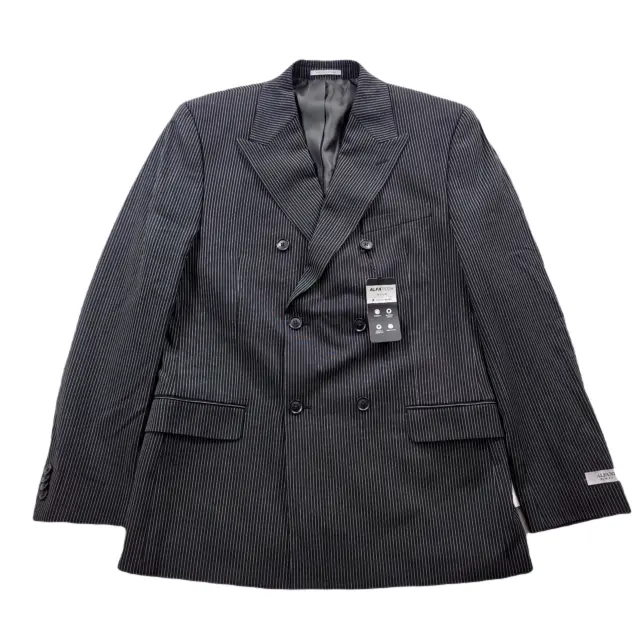 Alfani Slim-Fit Double-Breasted Black Pinstripe Suit Jacket Mens 40R 40 $360