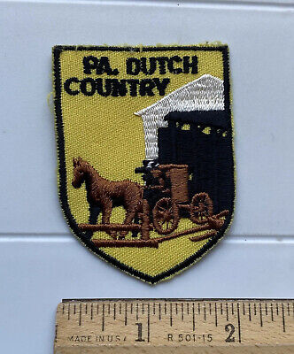 Pennsylvania Dutch Country Amish Horse Buggy Covered Bridge Souvenir Patch Badge