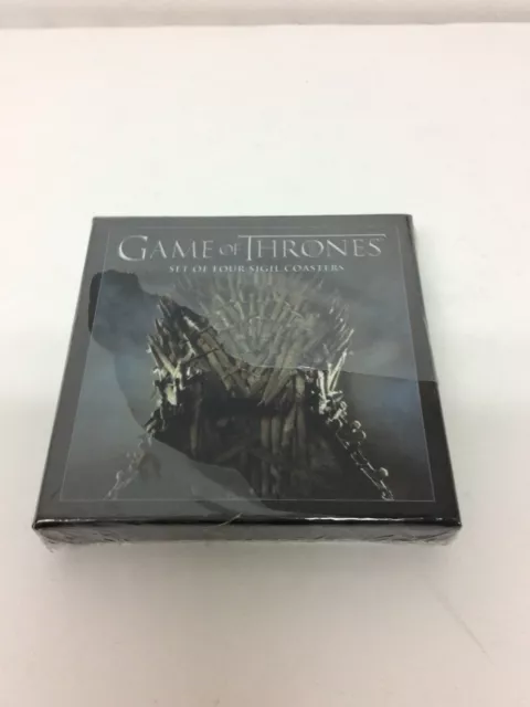 HBO Game of Thrones Set of Four Sigil Coasters, 4" Square, New  read!
