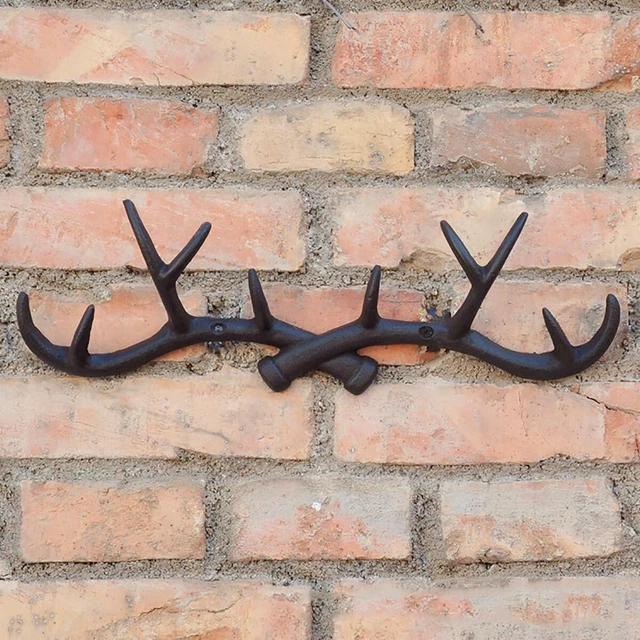 Animal Hanger Holder Wall Hook Deer Antlers Coat Hat Key Hanging Rack Hook Decor