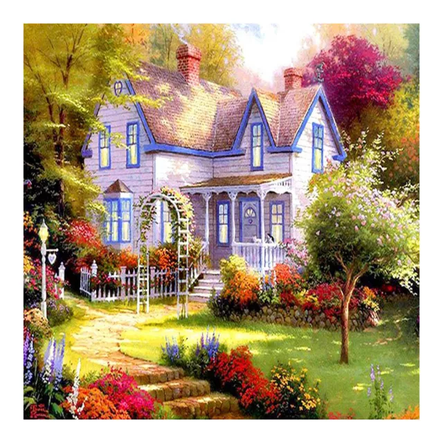 fr 5D DIY Diamond Painting Kits Full Square Drill Forest Villa Mosaic Picture