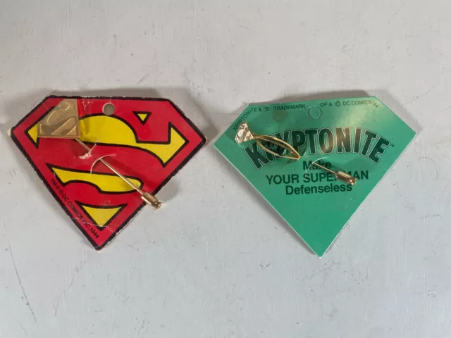 Vintage 1980’S D.c. Comics Superman & Kryptonite Collectible Tie Pin