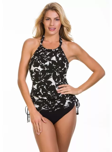 Magicsuit L131908 Women's Black Magnolia Blossom Underwire Tankini Top Sz 12 US