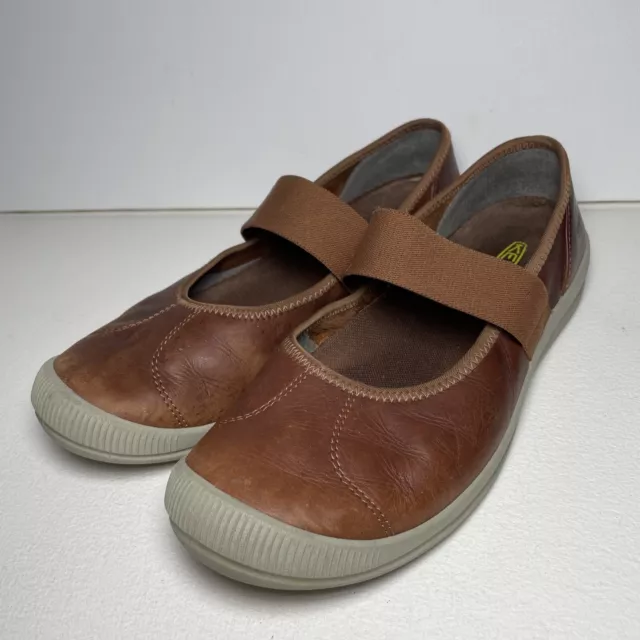 KEEN LORELAI SLIP On Shoes Womens Size 7.5 Leather Loafer Brown