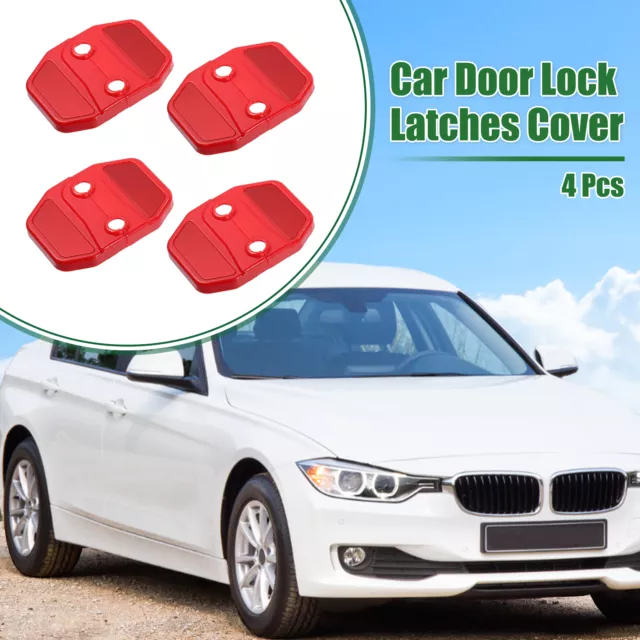 4 Pcs Car Door Latch Lock Cover Protector for BMW 1 Series 2 Series ABS Red