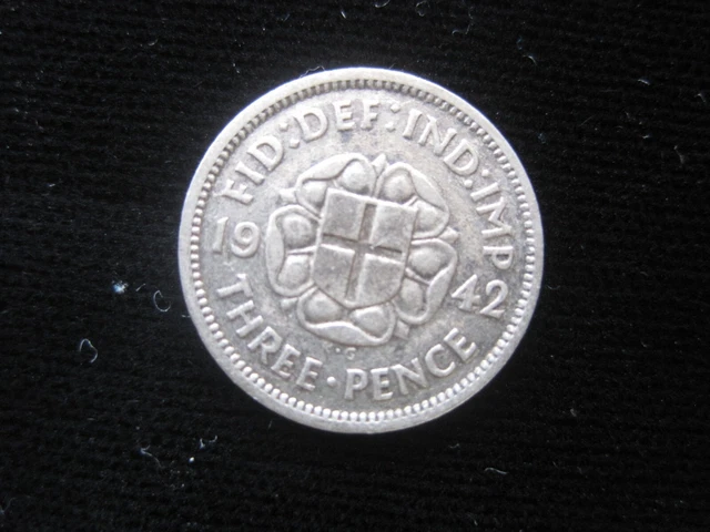 GREAT BRITAIN 3 Pence 1942 Silver George VI United Kingdom GB UK g1890# Coin